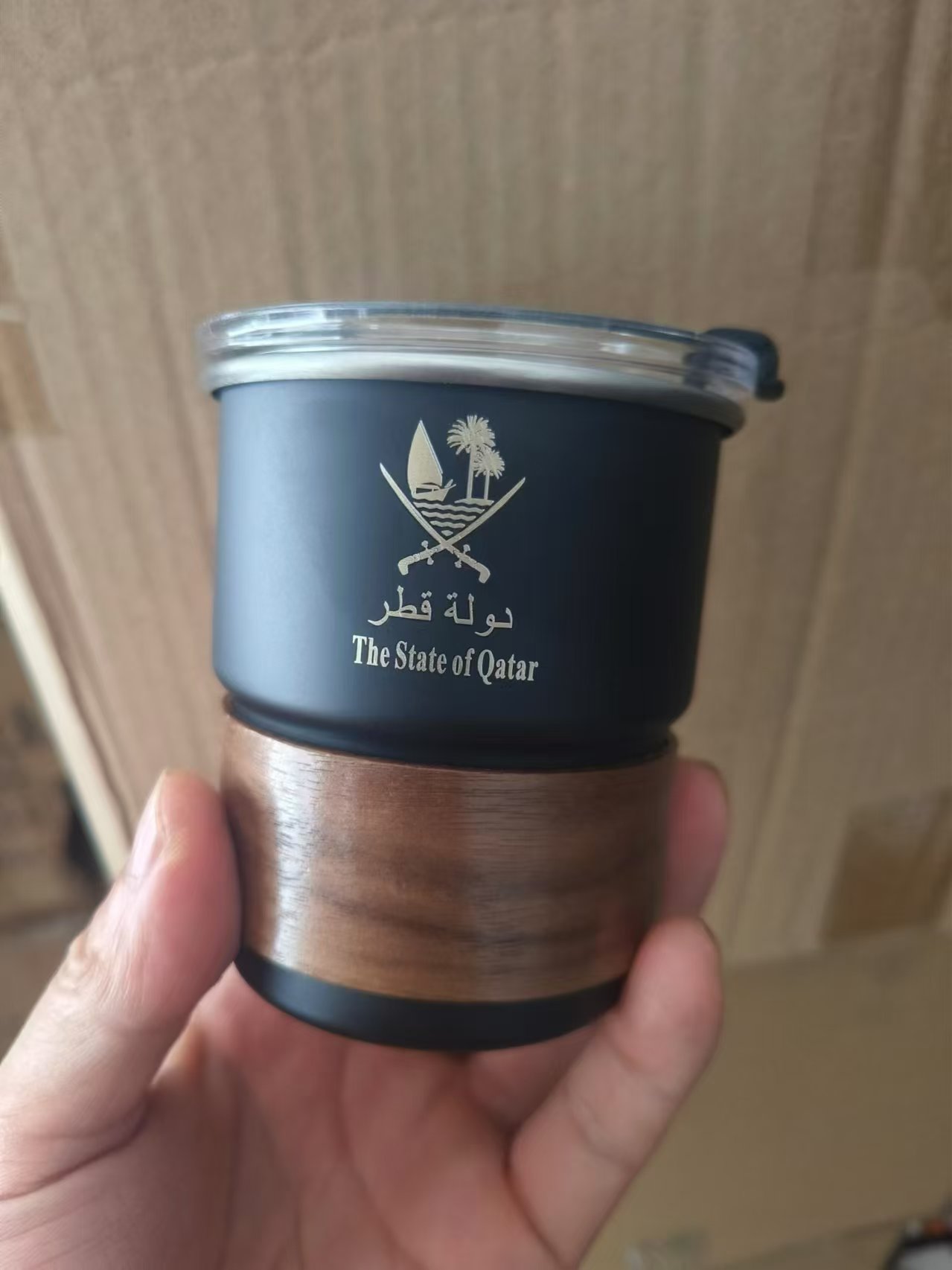 Coffee Equipment Logo - Katar Eyaleti Logosu Paslanmaz Çelik Bardak