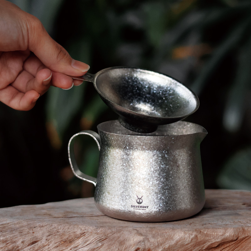 Outdoor Coffee Equipment - Titanyum Kahve Demlik Su Isıtıcısı Kupa